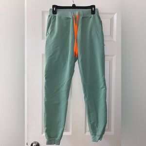 Figs Mint Green Track Pants with Orange Drawstring